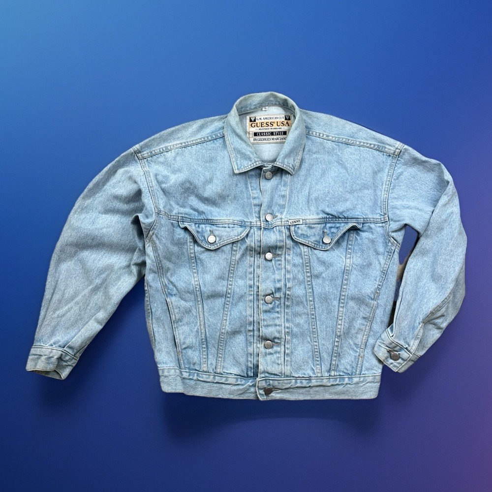Vintage Guess Denim Jacket Men's Small Classic Style USA Georges Marciano 80s